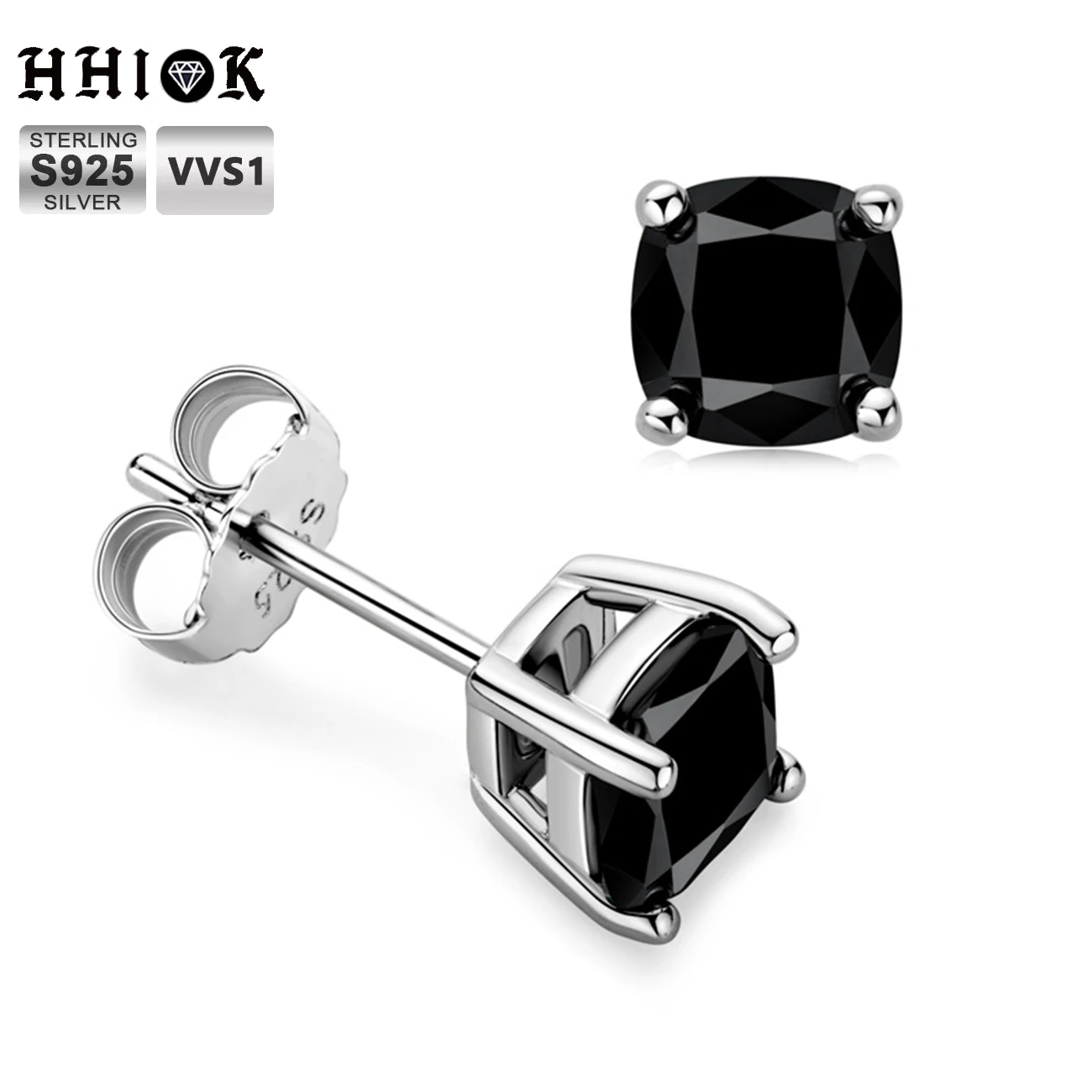 Fashion Hiphop Jewelry Princess Cut 1 Ct Black Moissanite Men Women Stud Earrings 925 Sterling Silver Earring In White Gold
Fashion Hiphop Jewelry Princess Cut 1 Ct Black Moissanite Men Women Stud Earrings 925 Sterling Silver Earring In White Gold