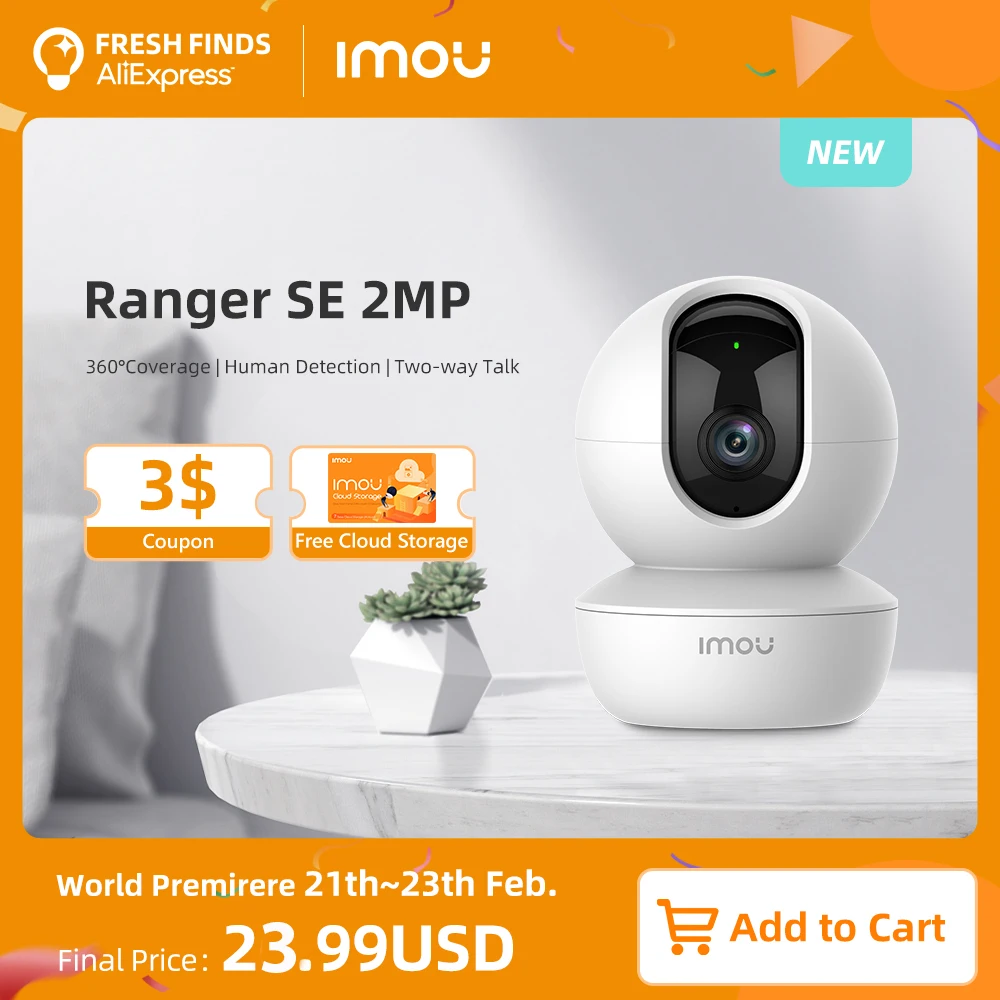 Dahua imou Ranger SE 2MP AI Human Detect Camera Baby Security Surveillance Wireless ip CCTV Indoor 4X Digital Zoom 1080P Camera
Dahua imou Ranger SE 2MP AI Human Detect Camera Baby Security Surveillance Wireless ip CCTV Indoor 4X Digital Zoom 1080P Camera