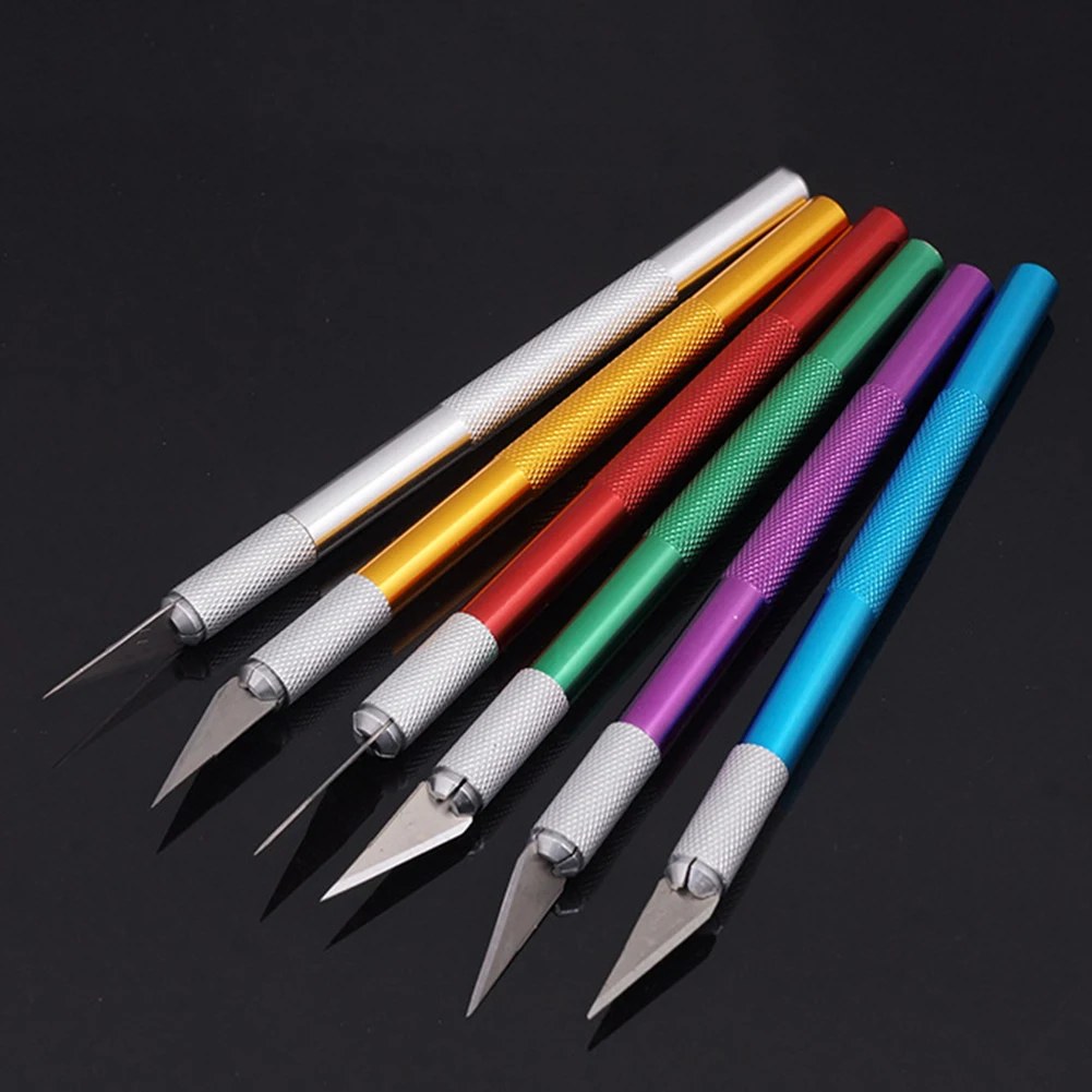 Leather Cutting Knife Pen Knife Aluminum Rod Carving Tool Graver Cutter Craft Leather Cut Metal Handle Replaceable Blade
Leather Cutting Knife Pen Knife Aluminum Rod Carving Tool Graver Cutter Craft Leather Cut Metal Handle Replaceable Blade