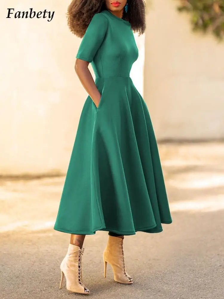 Women Vintage Solid Tunic Party Dress 2022 Spring Casual O Neck Loose Long Dress Summer Ladies Fashion Short Sleeve Beach Dress
Women Vintage Solid Tunic Party Dress 2022 Spring Casual O Neck Loose Long Dress Summer Ladies Fashion Short Sleeve Beach Dress