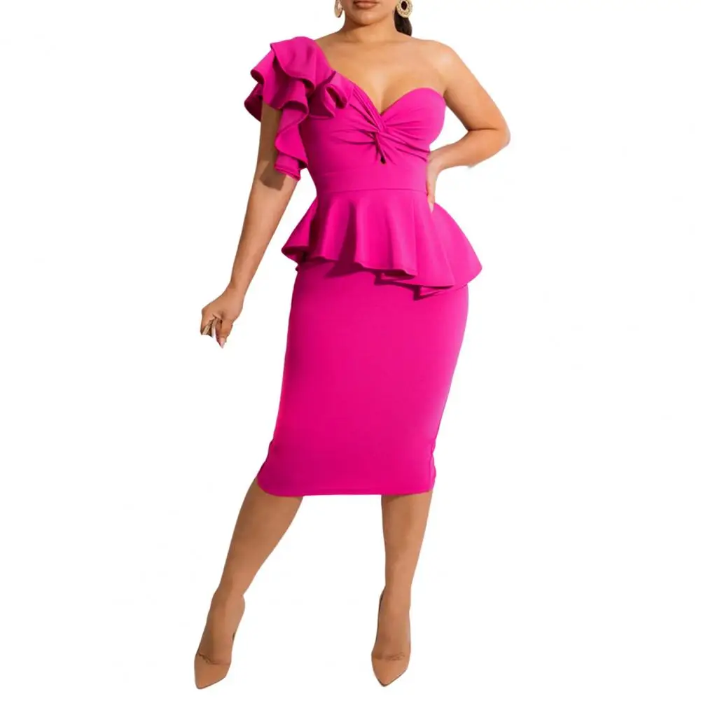 Elegant Party Dresses for Women Fashion Sexy Single Shoulder Ruffles Summer Slit Hip Wrap Dress for Wedding Female Vestidos 2022
Elegant Party Dresses for Women Fashion Sexy Single Shoulder Ruffles Summer Slit Hip Wrap Dress for Wedding Female Vestidos 2022