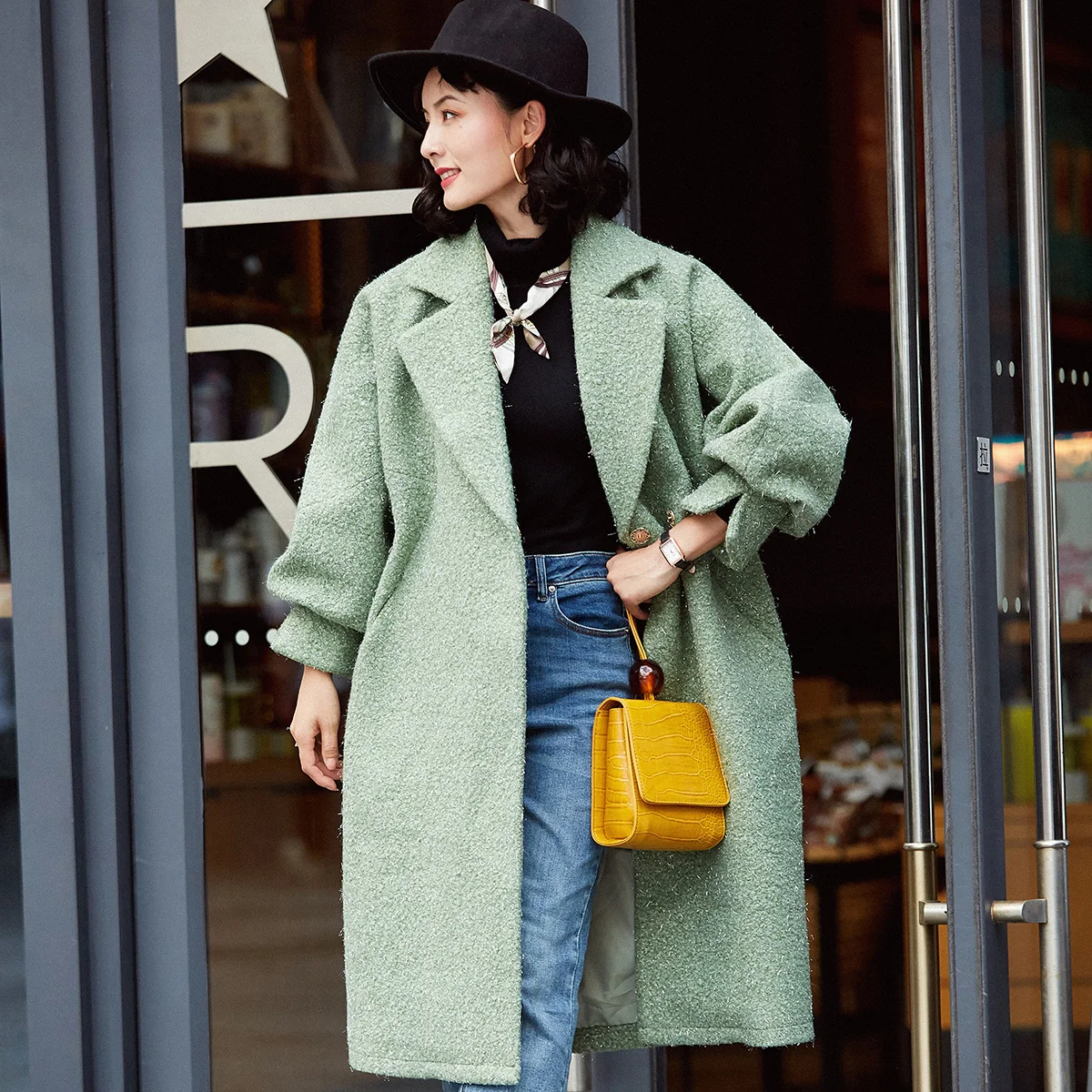 Роскошный женский зимний шерстяной Тренч, повседневное кашемировое длинное пальто с пышными рукавами, зеленая Толстая куртка с длинным рукавом для очень холодной зимы
Роскошный женский зимний шерстяной Тренч, повседневное кашемировое длинное пальто с пышными рукавами, зеленая Толстая куртка с длинным рукавом для очень холодной зимы