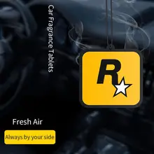 Car Fragrance R Star Pendant Air Freshener Car Rear View Hanging Long-Lasting Aromatherapy Fragrance Tablets Car Deodorization