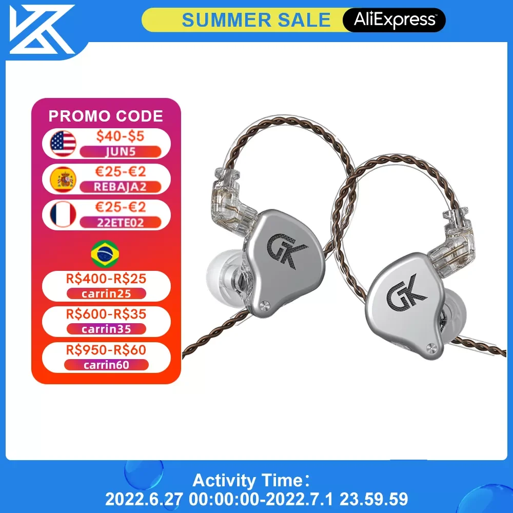 GK GS10 4BA+1DD 10-unit Hybrid In-Ear Headphones Bass HIFI Monitor Sport Wired Earphones Balanced Armature Headset New Arrival
GK GS10 4BA+1DD 10-unit Hybrid In-Ear Headphones Bass HIFI Monitor Sport Wired Earphones Balanced Armature Headset New Arrival