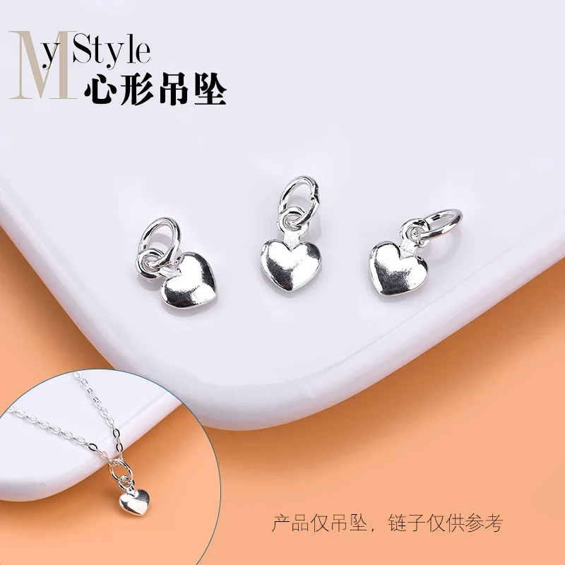 South Korean fashion popular S925 sterling silver sweet heart pendant handmade beaded material DIY bracelet accessories
South Korean fashion popular S925 sterling silver sweet heart pendant handmade beaded material DIY bracelet accessories