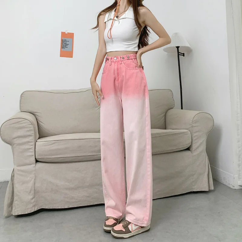 2022 Autumn Women's New Gradient High Waist Jeans Women's Long Jeans Loose Straight Thin Trousers Boyfriend Jeans for Women
2022 Autumn Women's New Gradient High Waist Jeans Women's Long Jeans Loose Straight Thin Trousers Boyfriend Jeans for Women