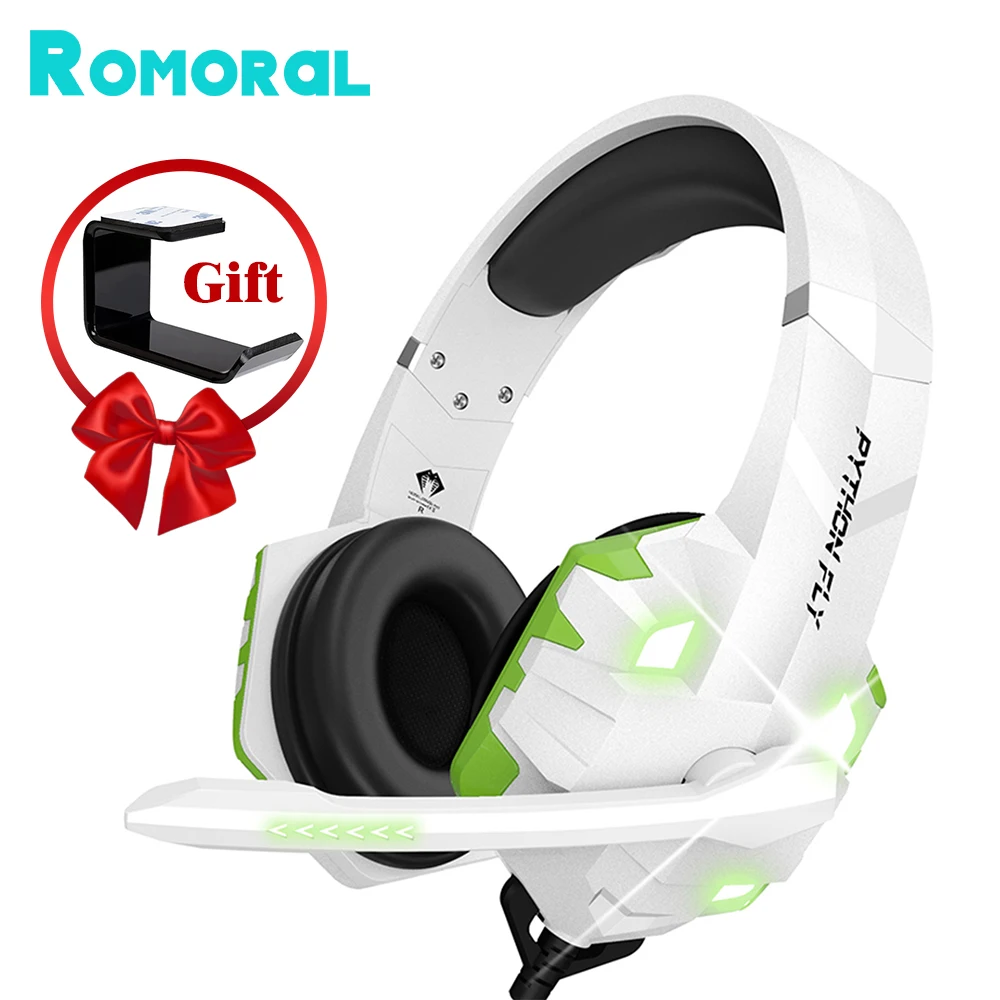 Romoral Gaming Headphones For Pc PS4 Wired Headphones With Microphone Professional Gamer Earphone 7.1 Surround Gaming Headset
Romoral Gaming Headphones For Pc PS4 Wired Headphones With Microphone Professional Gamer Earphone 7.1 Surround Gaming Headset
