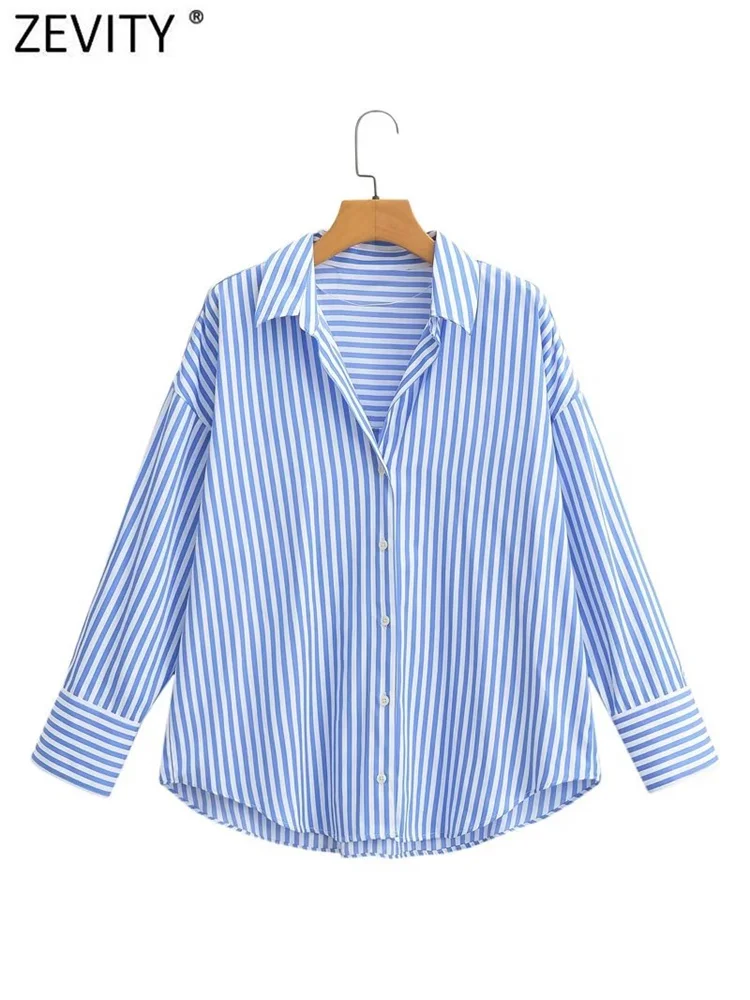 Zevity 2023 Women Fashion Striped Print Casual Poplin Blouse Female Long Sleeve Breasted Shirts Chic Chemise Blusas Tops LS4835
Zevity 2023 Women Fashion Striped Print Casual Poplin Blouse Female Long Sleeve Breasted Shirts Chic Chemise Blusas Tops LS4835