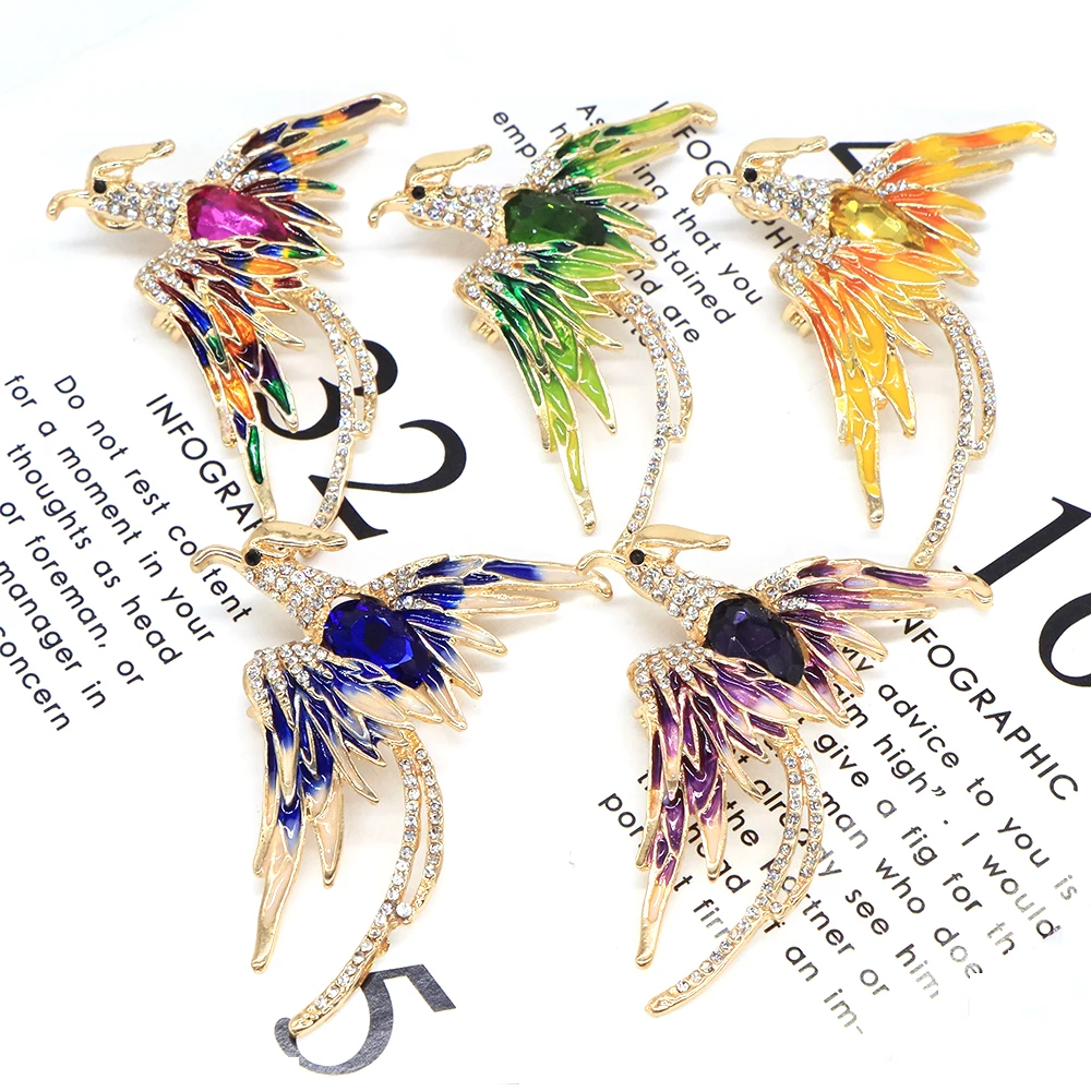 Crystal Phoenix Bird Brooches For Women Men 5-color Enamel Colorful Bird Party Office Lapel Pins Jewelry Gifts 2023 New Arrival
Crystal Phoenix Bird Brooches For Women Men 5-color Enamel Colorful Bird Party Office Lapel Pins Jewelry Gifts 2023 New Arrival