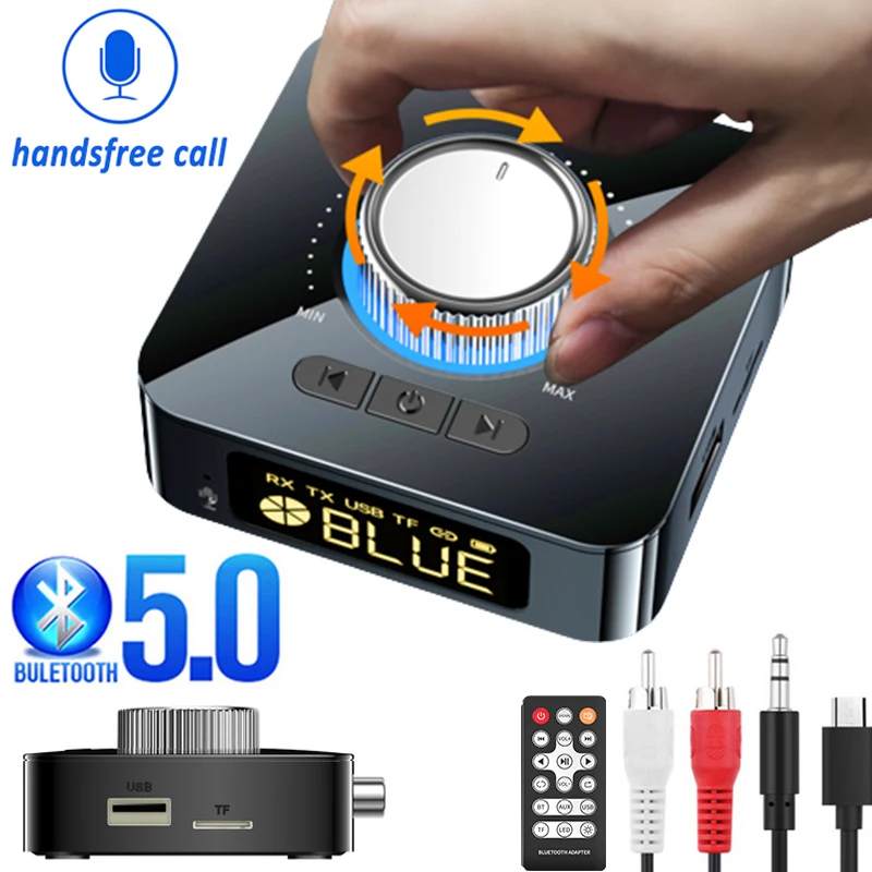 Bluetooth 5 0 приемник передатчик микрофон TF U-диск стерео 3 мм AUX разъем RCA беспроводной