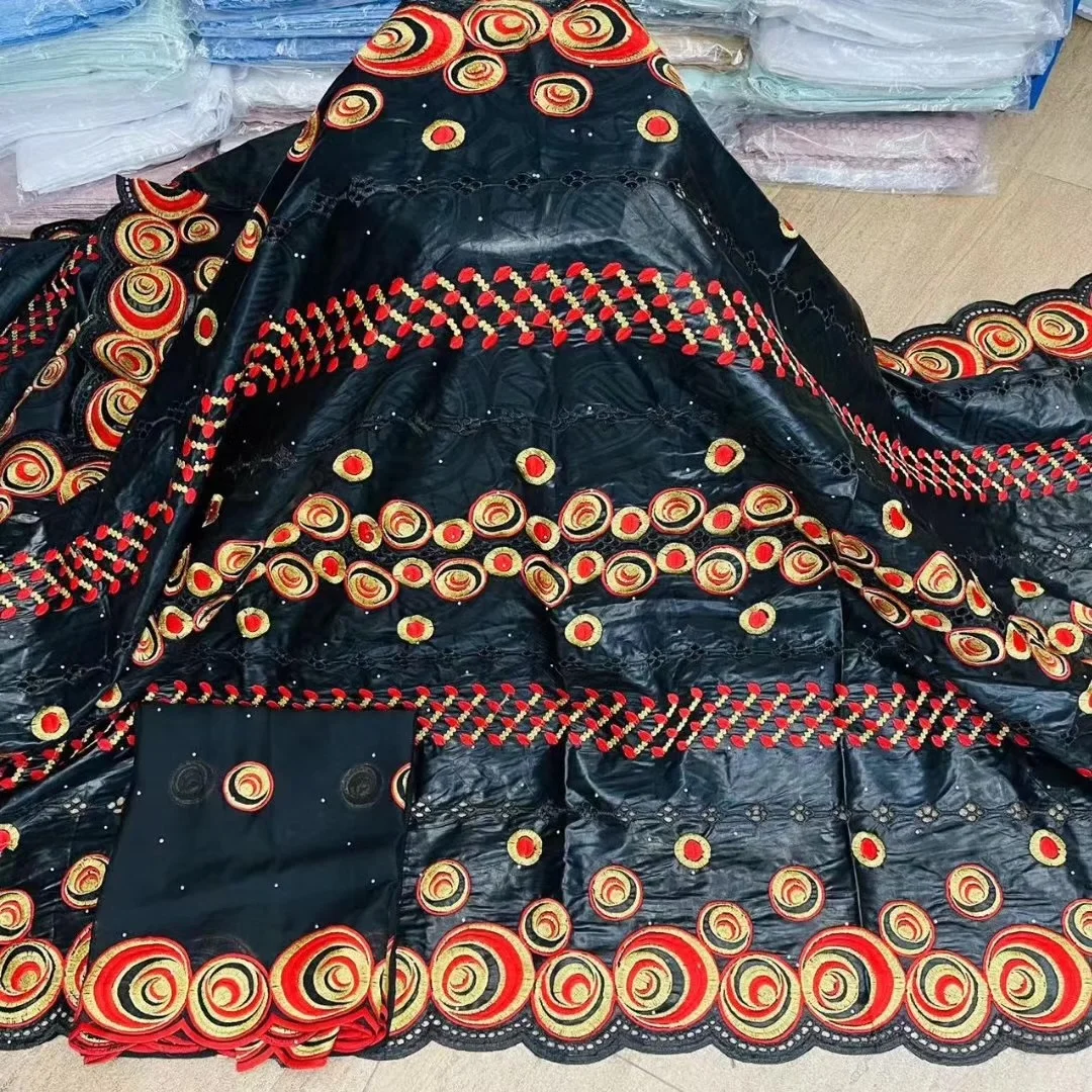 Африканская Новинка, черный базин богатый 5 + 2 ярда, кружева 2022, швейцарская Высококачественная парчовая хлопчатобумажная ткань для свадебн... 
Африканская Новинка, черный базин богатый 5 + 2 ярда, кружева 2022, швейцарская Высококачественная парчовая хлопчатобумажная ткань для свадебн...