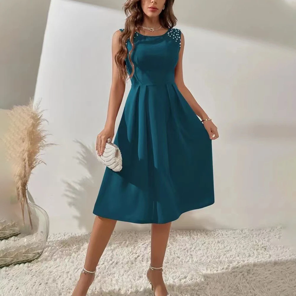 Women Elegant Cocktail Dress Sleeveless Summer Lady Party Gown Formal Dresses Female Holiday Dress 2023
Women Elegant Cocktail Dress Sleeveless Summer Lady Party Gown Formal Dresses Female Holiday Dress 2023