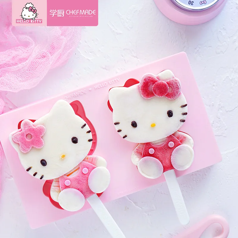 Kawaii Sanriod Anime Hobby Kitty Cartoon Cute Household Silicone Ice Cream Popsicle Ice Cream Mold with Lid Set 
Kawaii Sanriod Anime Hobby Kitty Cartoon Cute Household Silicone Ice Cream Popsicle Ice Cream Mold with Lid Set