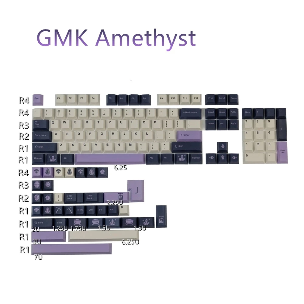 140 Keys/set GMK Amethyst Keycaps PBT Dye Sublimation Key Caps Cherry Profile Keycap With ISO Enter 3U 7U Spacebar For HHKB
140 Keys/set GMK Amethyst Keycaps PBT Dye Sublimation Key Caps Cherry Profile Keycap With ISO Enter 3U 7U Spacebar For HHKB