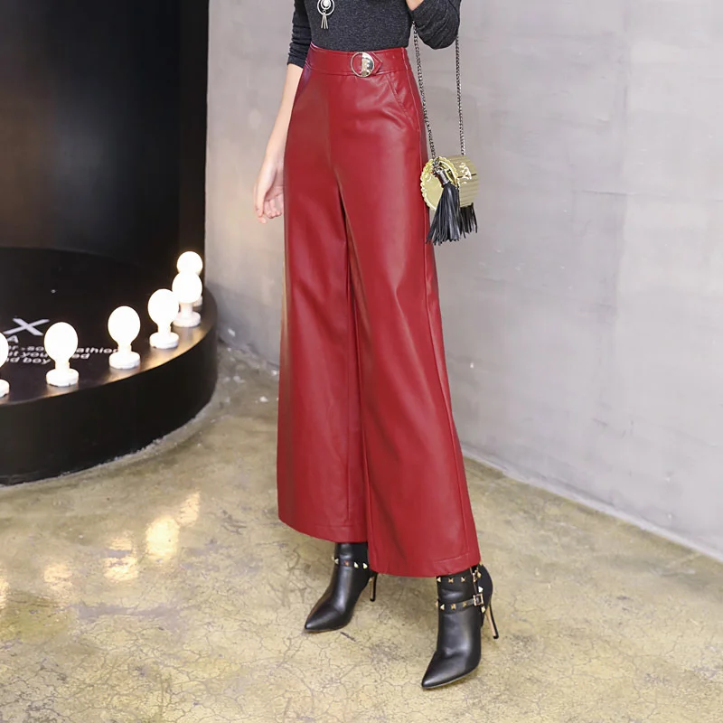 Pants Trousers 100% Female Oversized Sheepskin Leather Black Wide Leg Pants for Women Spring 2023 Pantalones De Mujer Pph4237
Pants Trousers 100% Female Oversized Sheepskin Leather Black Wide Leg Pants for Women Spring 2023 Pantalones De Mujer Pph4237