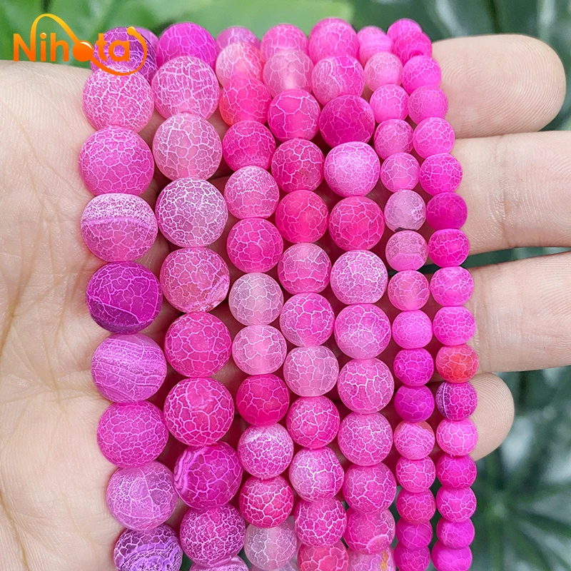 Natural Rose Pink Frost Crab Cracked Agates Loose Beads 15" Strand 6/8/10mm Diy Bracelet Earrings Accessories for Jewelry Making
Natural Rose Pink Frost Crab Cracked Agates Loose Beads 15" Strand 6/8/10mm Diy Bracelet Earrings Accessories for Jewelry Making