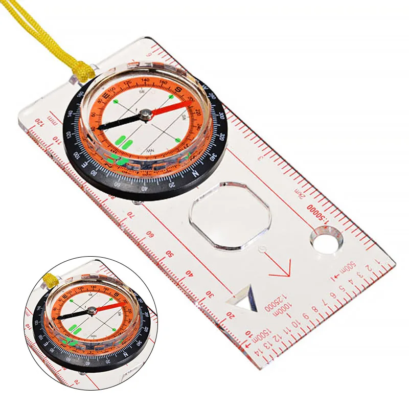 Hiking Camping Outdoor Compass Ruler Cross-country Race Baseplate Measure Ruler Map Scale Military Compass
Hiking Camping Outdoor Compass Ruler Cross-country Race Baseplate Measure Ruler Map Scale Military Compass