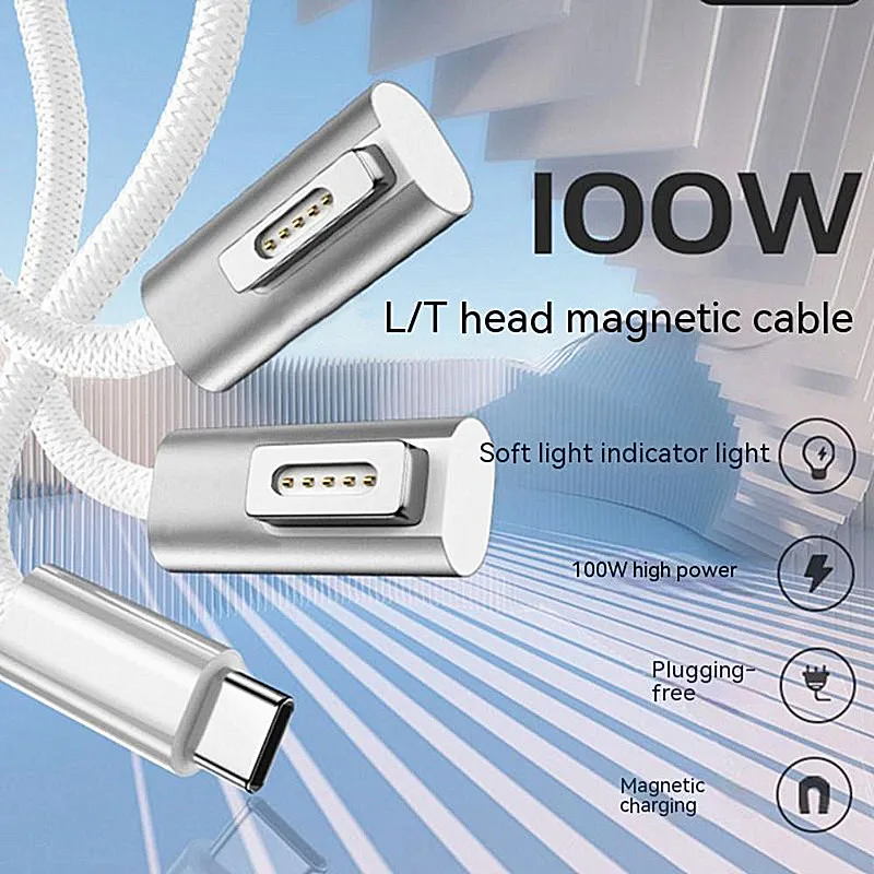 1.8M Converter Cord Laptop Fast Charging Cable 100W USB Type-C to Magsafe1 Magsafe2 Plug Adapter
1.8M Converter Cord Laptop Fast Charging Cable 100W USB Type-C to Magsafe1 Magsafe2 Plug Adapter