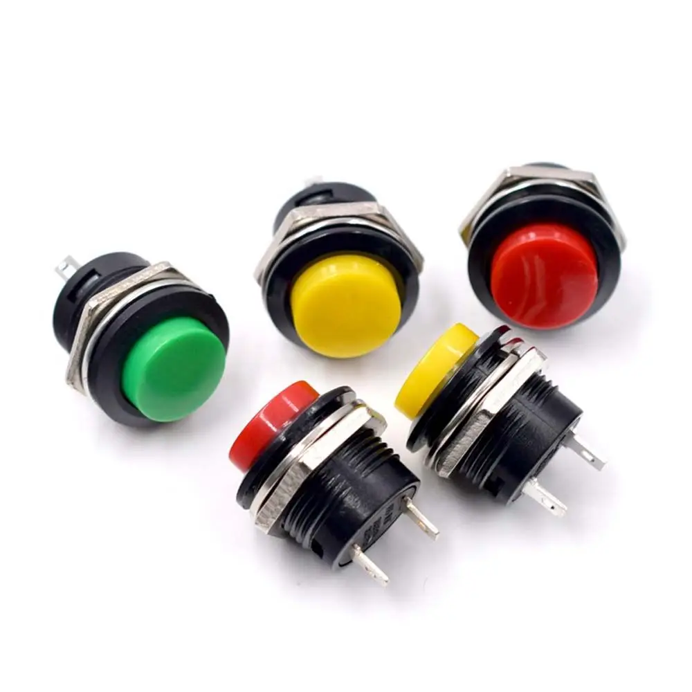 

10pcs 16mm Momentary Push Button Switch OFF (ON) Self-reset pushbutton switches 6A/125VAC 3A/250VAC Round Switch R13-507