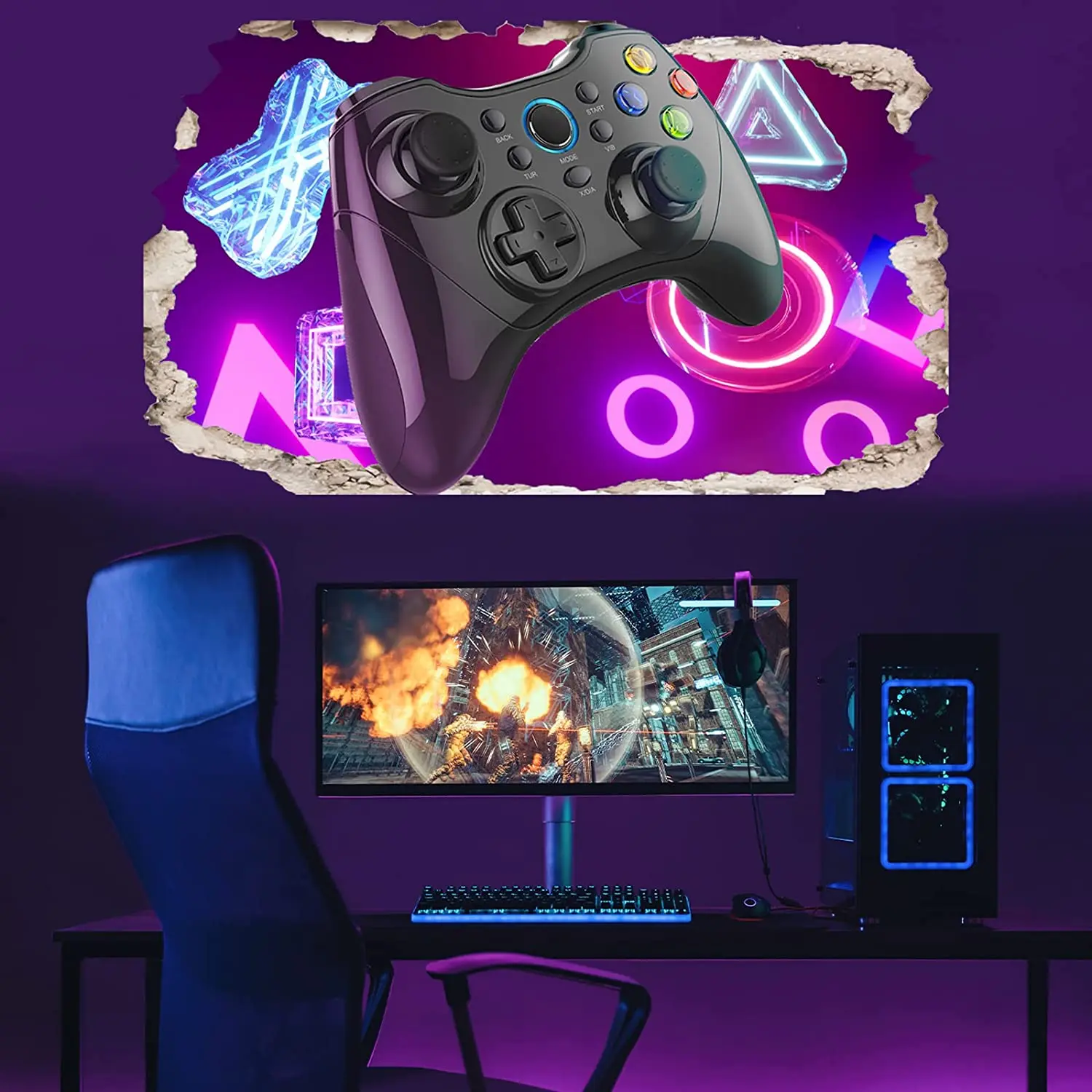 Game Wall Decal, 3D Gaming Wall Decor Gamer Boy Stickers, Video Room Controller Decals for Boys Bedroom Poster Wallpaper 80x47cm
Game Wall Decal, 3D Gaming Wall Decor Gamer Boy Stickers, Video Room Controller Decals for Boys Bedroom Poster Wallpaper 80x47cm