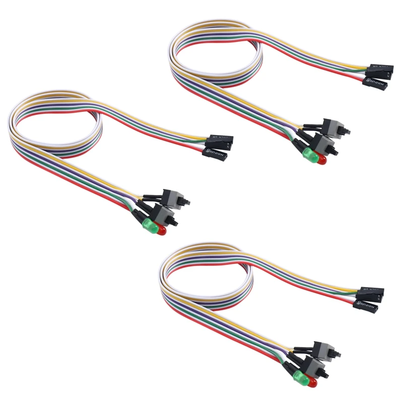 3X PC Case Red Green LED Lamp ATX Power Supply Reset HDD Switch Lead 20 inch
3X PC Case Red Green LED Lamp ATX Power Supply Reset HDD Switch Lead 20 inch