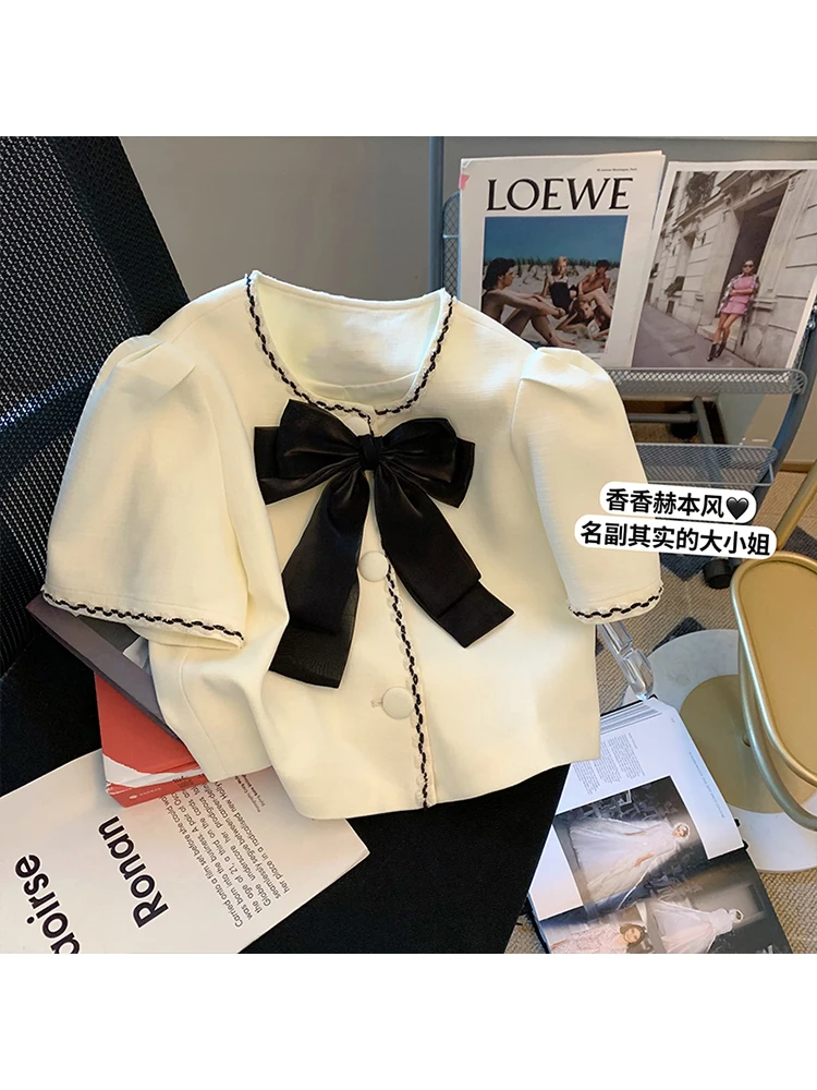 Blouses Women Elegant Kawaii Bow O-neck Leisure Design New Fashion Korean Style Shirts Trendy All-match Female Lovely Crop Tops
Blouses Women Elegant Kawaii Bow O-neck Leisure Design New Fashion Korean Style Shirts Trendy All-match Female Lovely Crop Tops