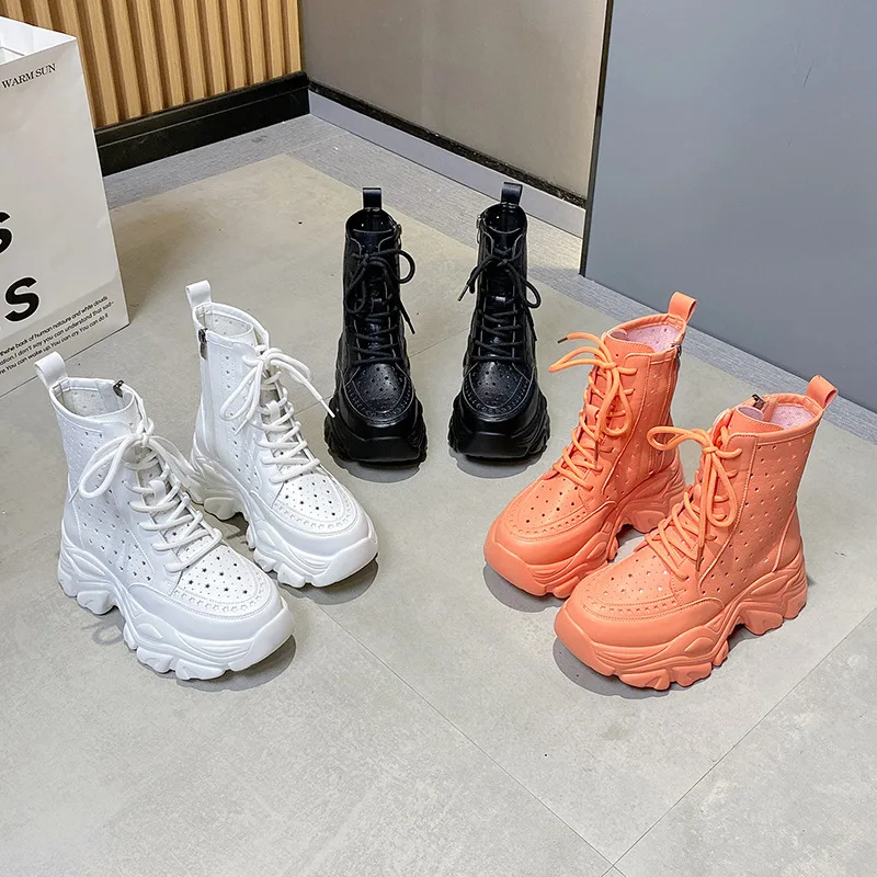 Chunky Platform Ankle Boots Women 2021 Breathable Pu Leather Square Heels Boots Woman Hollow Out Lace Up Botas Femininas
Chunky Platform Ankle Boots Women 2021 Breathable Pu Leather Square Heels Boots Woman Hollow Out Lace Up Botas Femininas