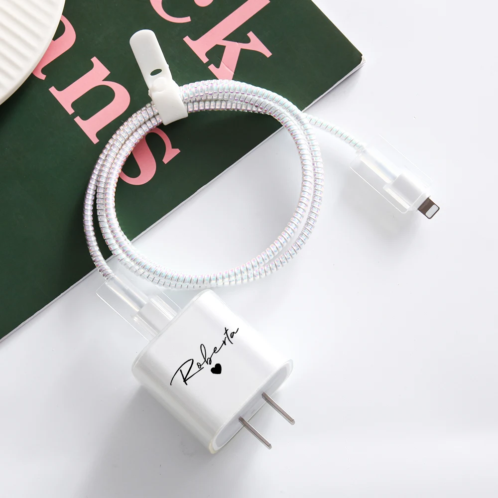 Custom Name Case USB Cable Protector Data Line bite fast charging case for iphone 18/20W Head winder head Cord case cover cute
Custom Name Case USB Cable Protector Data Line bite fast charging case for iphone 18/20W Head winder head Cord case cover cute