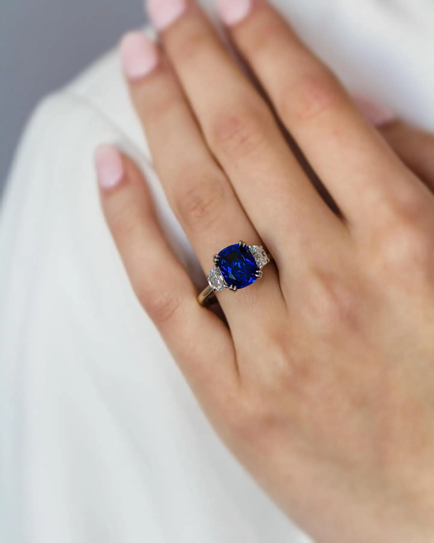 Lab Gem Sapphire Ring 3 Carat Cushion Cut 14K 18K 10K Engagement Gift for Women
Lab Gem Sapphire Ring 3 Carat Cushion Cut 14K 18K 10K Engagement Gift for Women