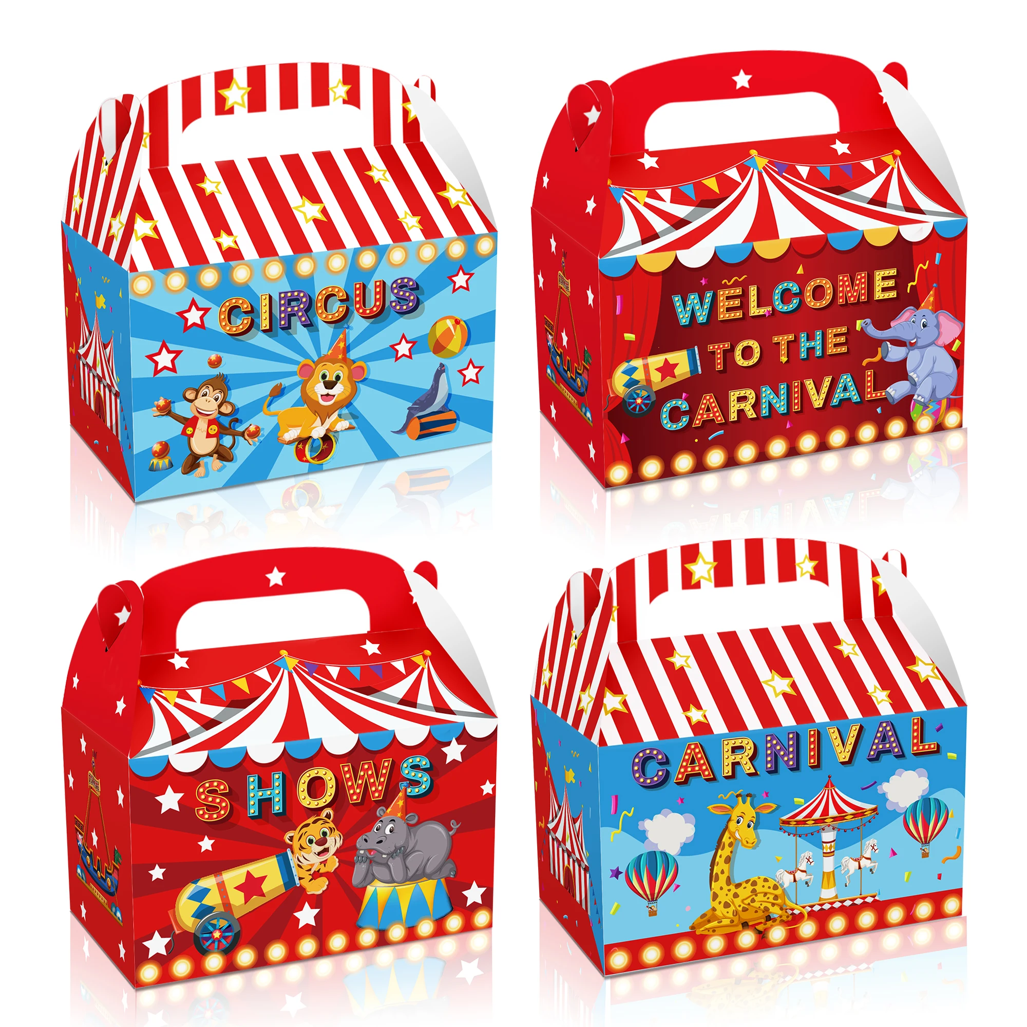 DD226 4Pcs Cartoon Circus Animals Show Carnival Birthday Party Candy Packing Portable Paper Gift Box Baby Shower Party Decors
DD226 4Pcs Cartoon Circus Animals Show Carnival Birthday Party Candy Packing Portable Paper Gift Box Baby Shower Party Decors