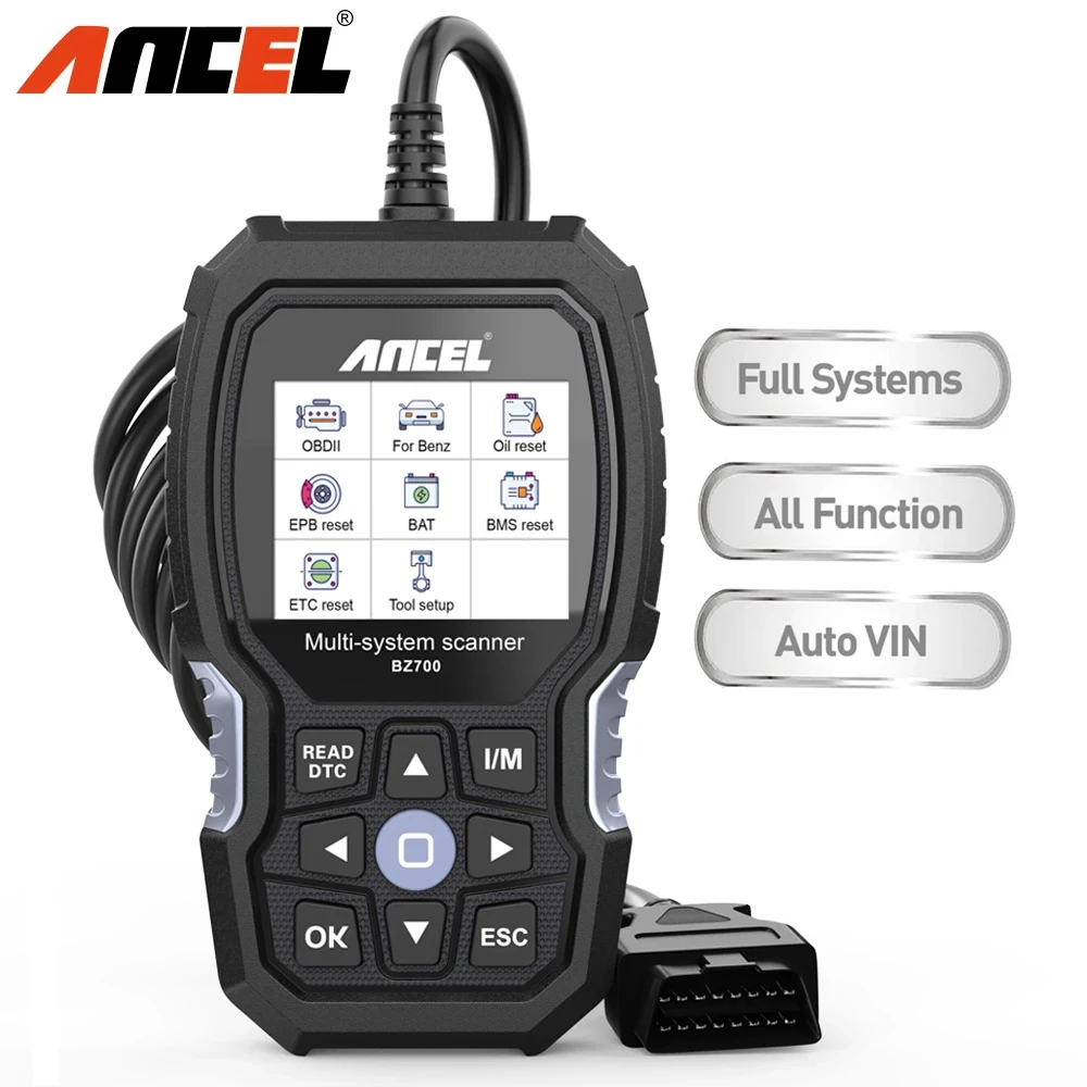 

ANCEL BZ700 OBD2 Automotive Scanner for Mercedes Benz Sprinter Smart All System ABS SRS SAS Oil Reset Diesel Car Diagnostic Tool