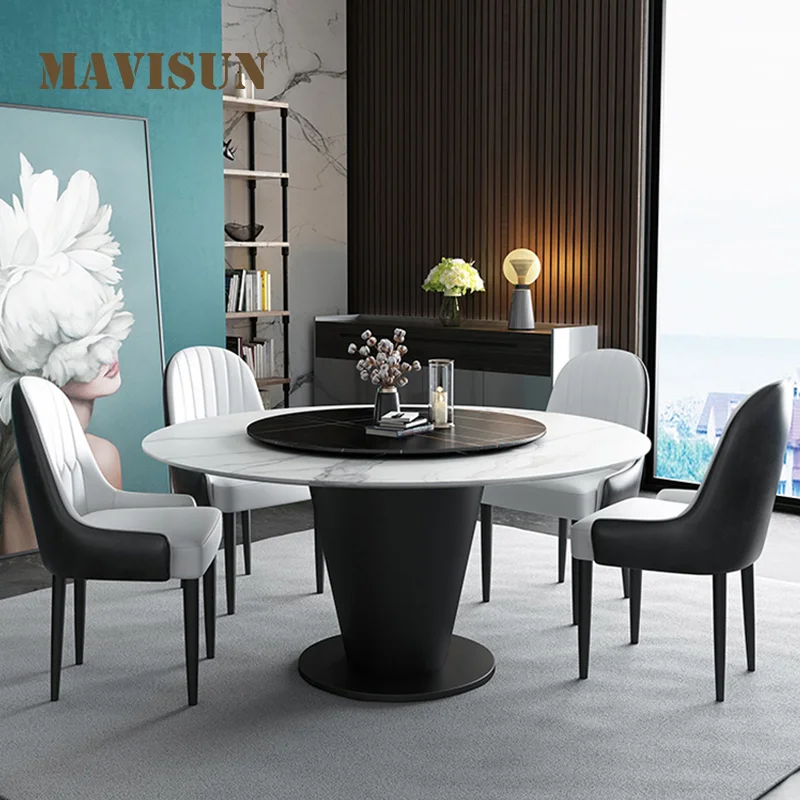 Living Room Family Dining Table With Turntable High-End Furniture For Home Restaurant Rock Plate Household Round Kitchen Table
Living Room Family Dining Table With Turntable High-End Furniture For Home Restaurant Rock Plate Household Round Kitchen Table