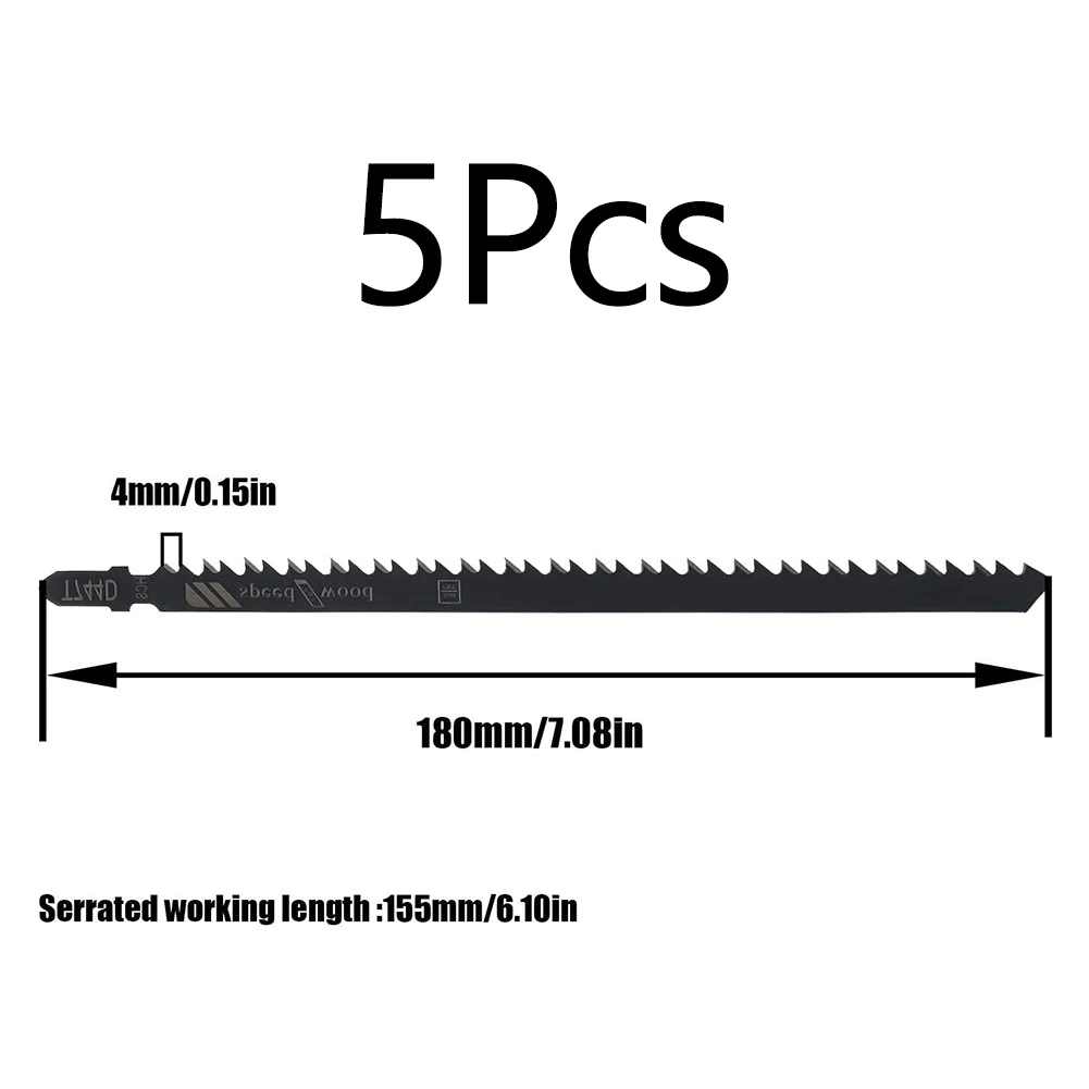 5pcs 7-1/10inch Jigsaw Blades 180mm 6TPI Tooth T-shank T744D HCS Long Very Fast Cutting For Hard/soft Woods OSB Plywood
5pcs 7-1/10inch Jigsaw Blades 180mm 6TPI Tooth T-shank T744D HCS Long Very Fast Cutting For Hard/soft Woods OSB Plywood
