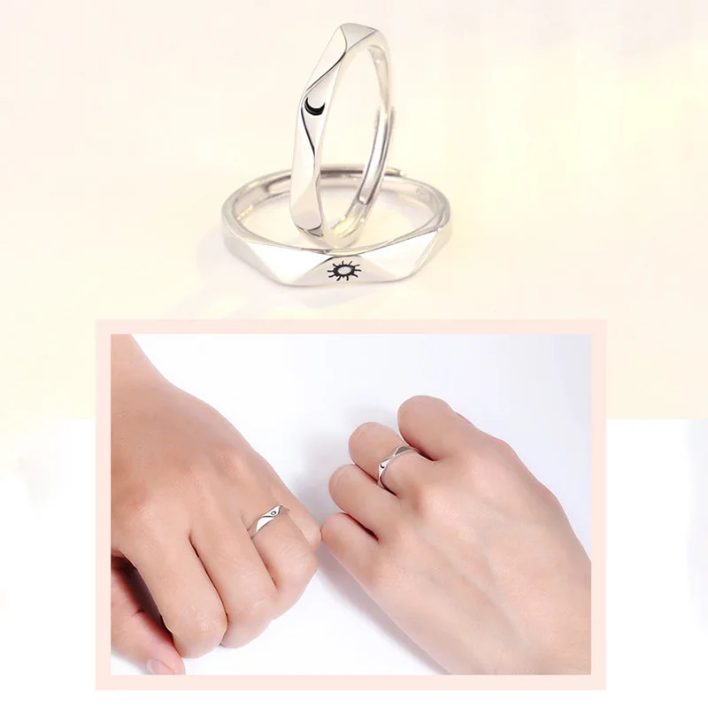 Rhombus Simple Opening Sun Moon Rings Adjustable Sun Moon Rings for Women and Men Couple Engagement Finger Jewelry 2021 New
Rhombus Simple Opening Sun Moon Rings Adjustable Sun Moon Rings for Women and Men Couple Engagement Finger Jewelry 2021 New