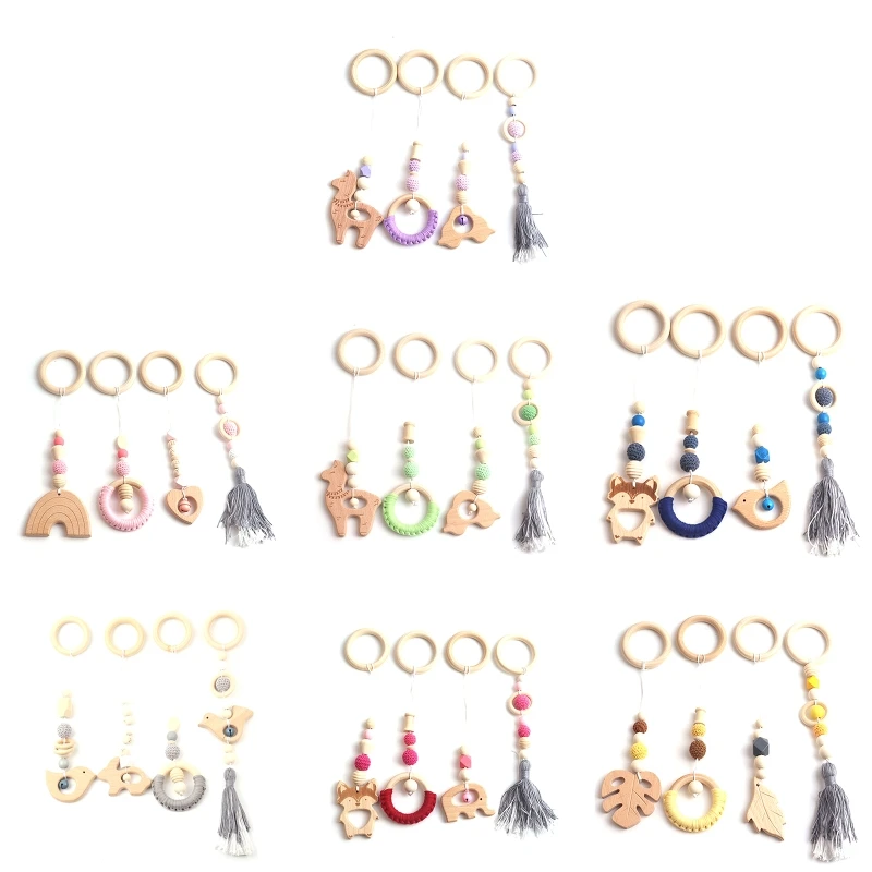4 Pcs Baby Gym Frame Pendants Stroller Rattle Wooden Ring Beads Teether Bed Bell
4 Pcs Baby Gym Frame Pendants Stroller Rattle Wooden Ring Beads Teether Bed Bell