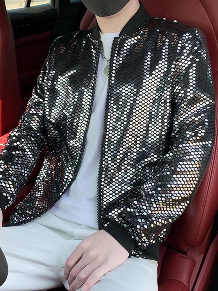 Мужская Тонкая приталенная куртка, серебристая Повседневная приталенная куртка с воротником-стойкой и блестками, в Корейском стиле, весна-лето 2022
Мужская Тонкая приталенная куртка, серебристая Повседневная приталенная куртка с воротником-стойкой и блестками, в Корейском стиле, весна-лето 2022