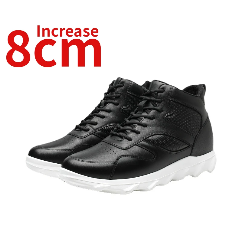 

Invisible Inner Heightening Men's Shoes Increased 8cm Autumn Sports Casual Shoes Genuine Leather High Top Elevator Shoes for Men