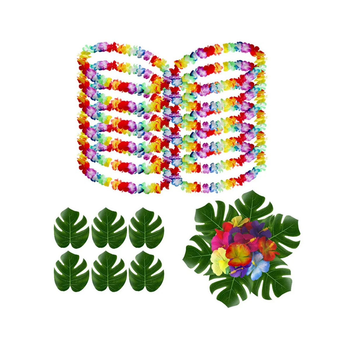 48 Pcs Hawaiian Garlands Leis Necklaces Artificial Palm Leaves for Hawaii Fancy Dress Tropical Luau Decorations Supplies
48 Pcs Hawaiian Garlands Leis Necklaces Artificial Palm Leaves for Hawaii Fancy Dress Tropical Luau Decorations Supplies