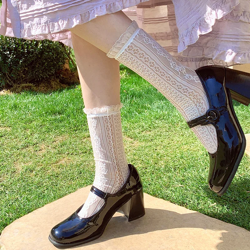 Lace Mesh Summer Ruffle Socks Super Thin Hollow Out Breathable Women Socks JK Lolita Sweet Girl Kawaii Cute Princess Short Socks
Lace Mesh Summer Ruffle Socks Super Thin Hollow Out Breathable Women Socks JK Lolita Sweet Girl Kawaii Cute Princess Short Socks
