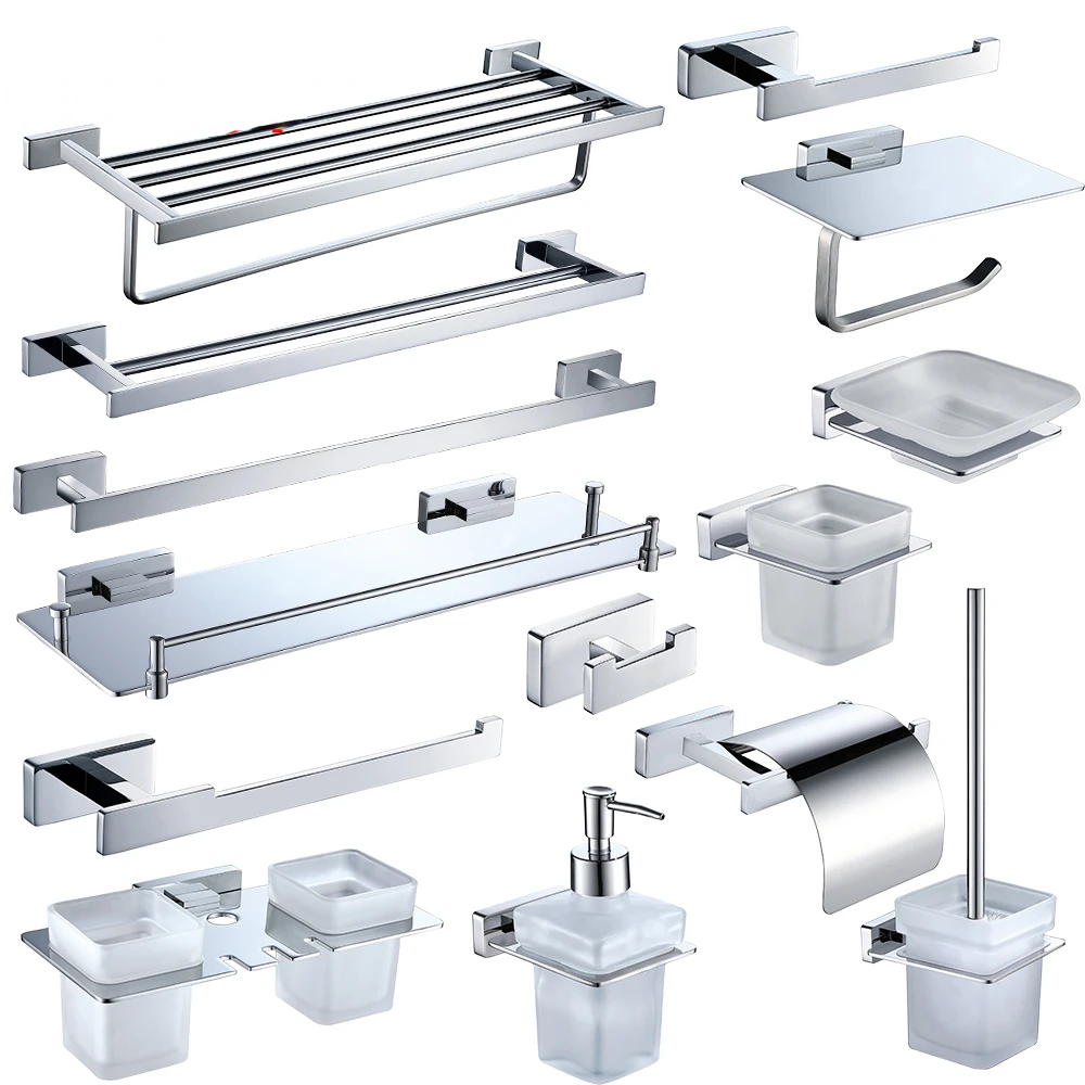 Bathroom Accessories Luxury All Brass Towel Ring Rack Bar Toilet Paper Tissue Holder Shelf Hardware Set Robe Coat Hook, Chrome.
Bathroom Accessories Luxury All Brass Towel Ring Rack Bar Toilet Paper Tissue Holder Shelf Hardware Set Robe Coat Hook, Chrome.