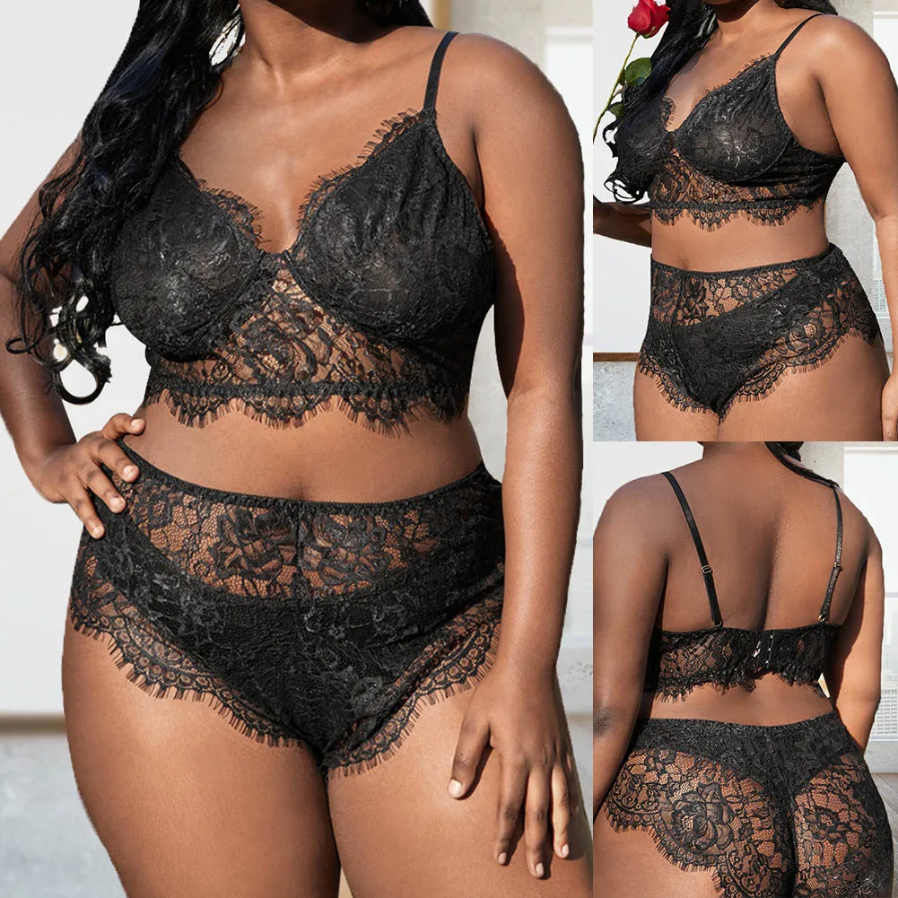 Plus Size Women'S Lingerie Sleepwear Push Up Brassiere Lace Lingerie Underwear Wireless Plunge Bra Knickers Set
Plus Size Women'S Lingerie Sleepwear Push Up Brassiere Lace Lingerie Underwear Wireless Plunge Bra Knickers Set