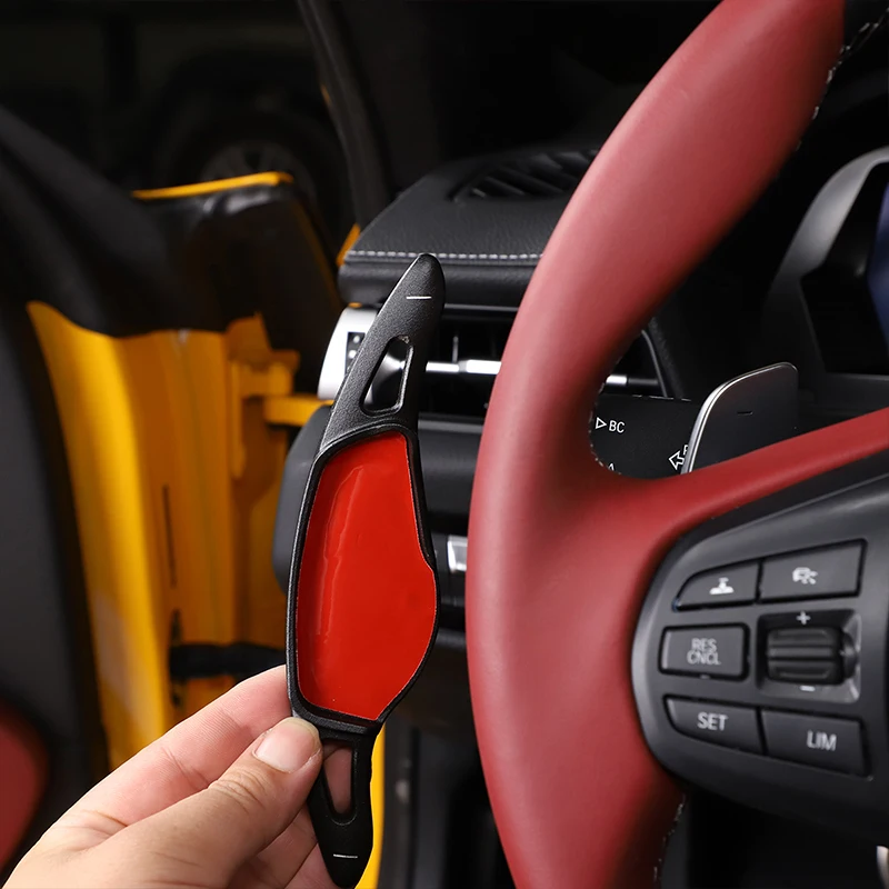 Aluminum Alloy Red/Black Steering Wheel Shift Paddle Decoration Trim Stickers For Toyota GR Supra A90 2019-2022 Car Accessories
Aluminum Alloy Red/Black Steering Wheel Shift Paddle Decoration Trim Stickers For Toyota GR Supra A90 2019-2022 Car Accessories
