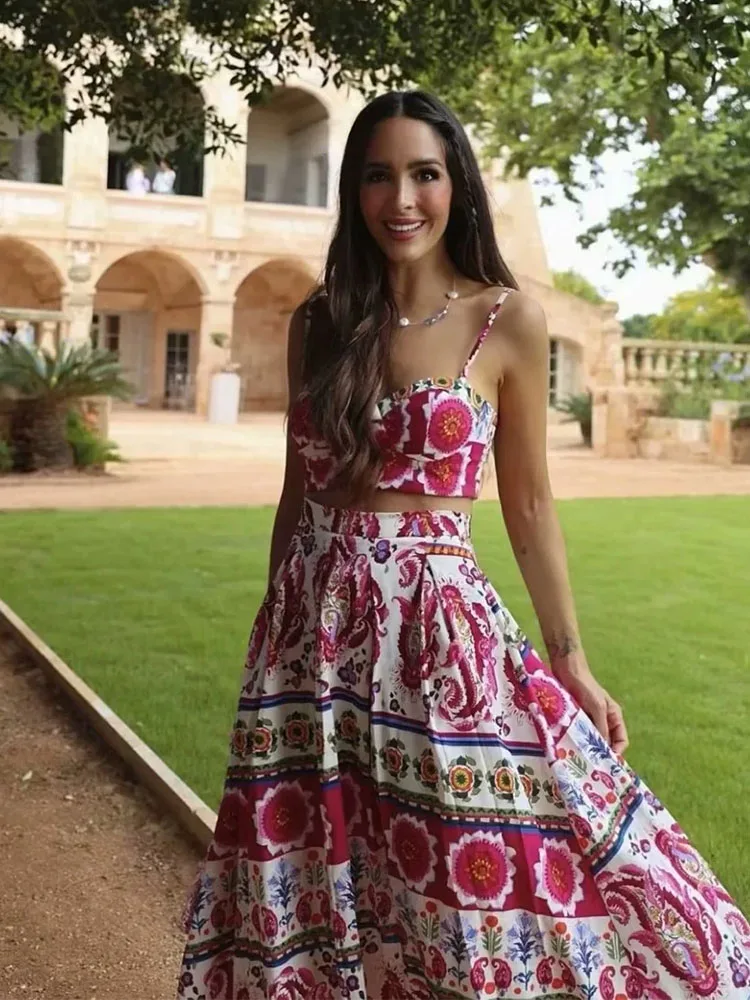 TRAF Women Skirts Sets 2023 Fashion Flower Printed Sling Tops + High Waist Midi Long Skirts Summer Casual Elegant Slim Sets
TRAF Women Skirts Sets 2023 Fashion Flower Printed Sling Tops + High Waist Midi Long Skirts Summer Casual Elegant Slim Sets