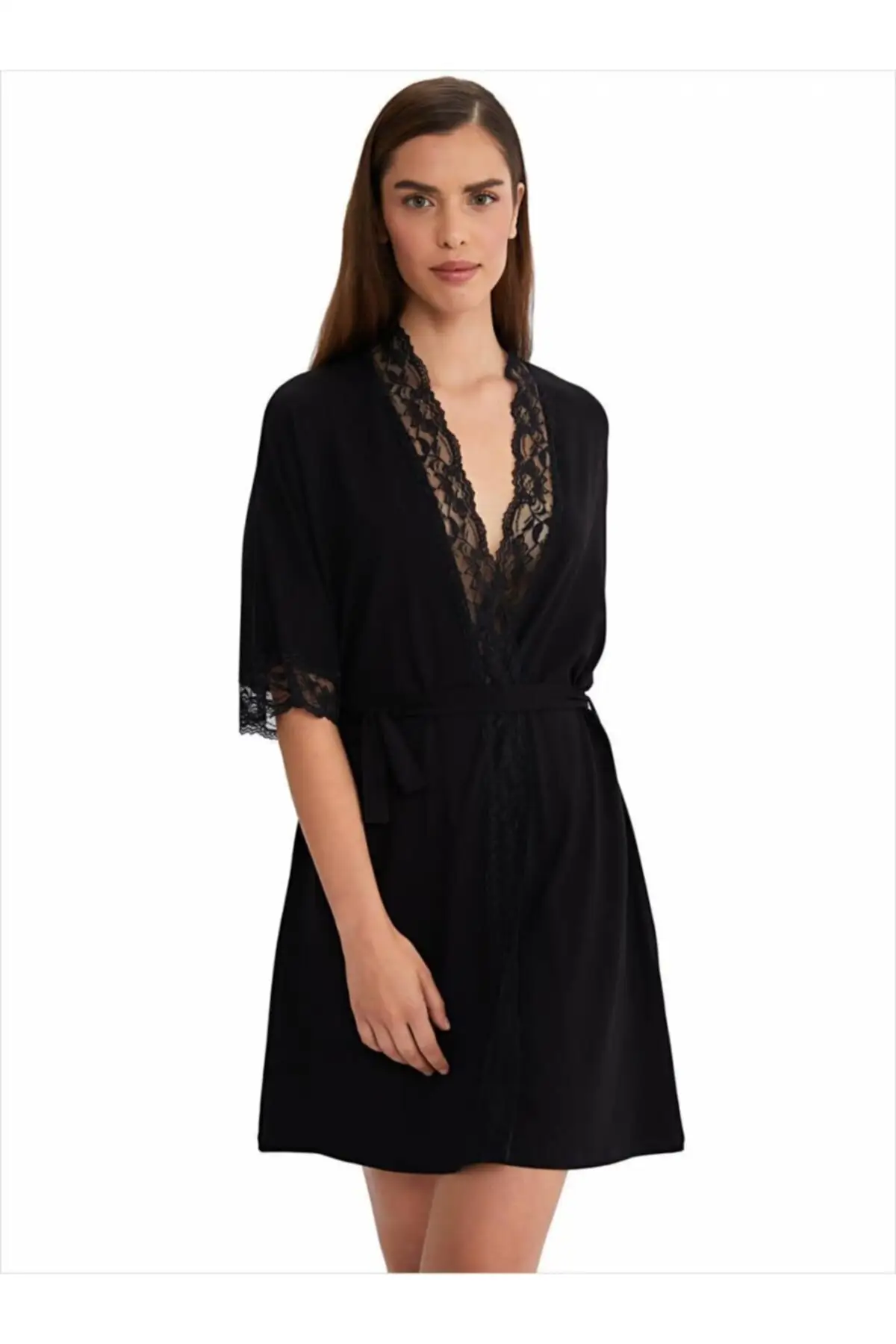 Dressing Gown Black Lace Fashion Robe Female Bathrobe Sexy Peignoir Kimono Bride Dressing Gown Gown Gown Gown
Dressing Gown Black Lace Fashion Robe Female Bathrobe Sexy Peignoir Kimono Bride Dressing Gown Gown Gown Gown