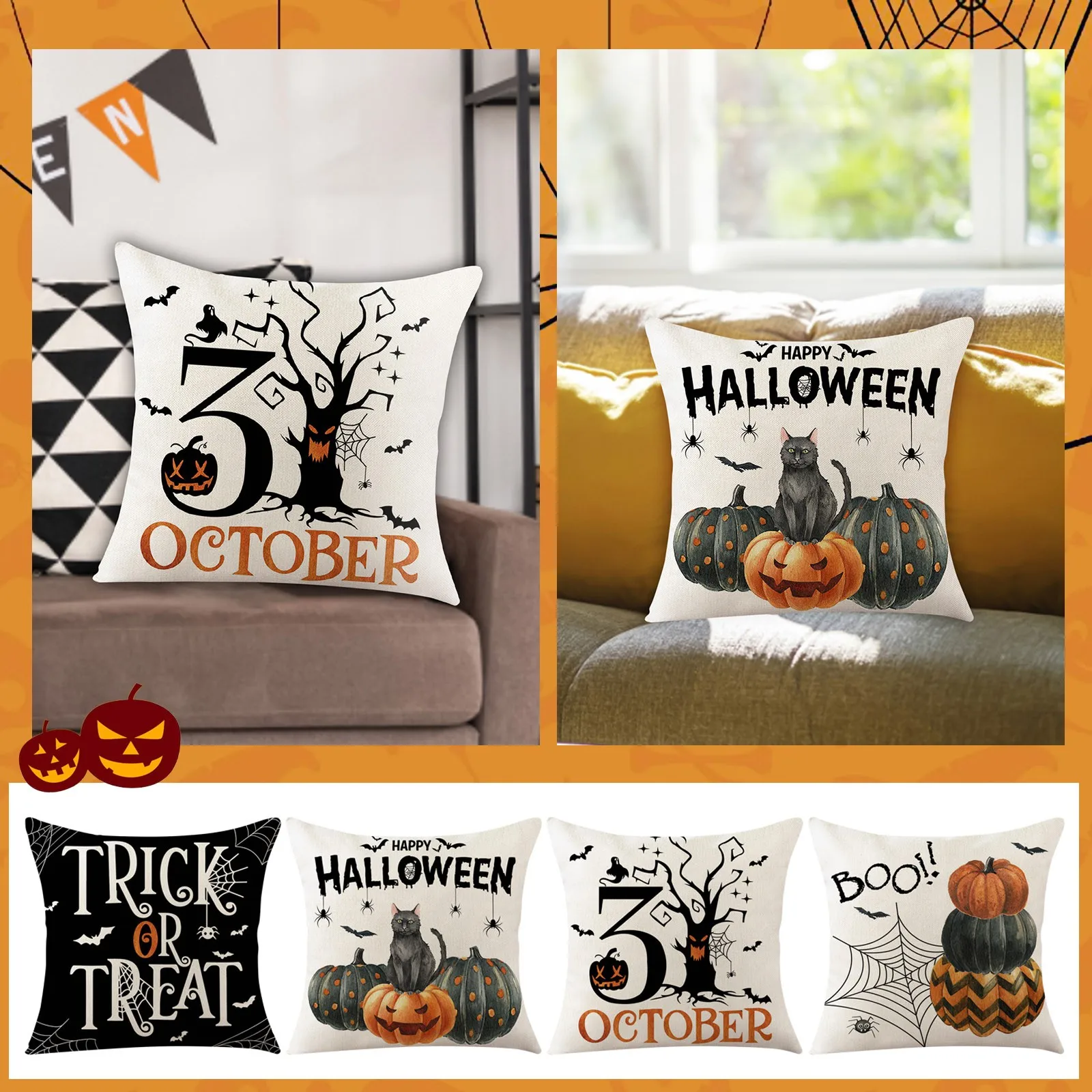 4PC Halloween Horror Home Sofa Cover Decorative Pillow Covers 20 X 20 Throw Pillows 18x18 Set of 4 round Throw Pillow Cover
4PC Halloween Horror Home Sofa Cover Decorative Pillow Covers 20 X 20 Throw Pillows 18x18 Set of 4 round Throw Pillow Cover