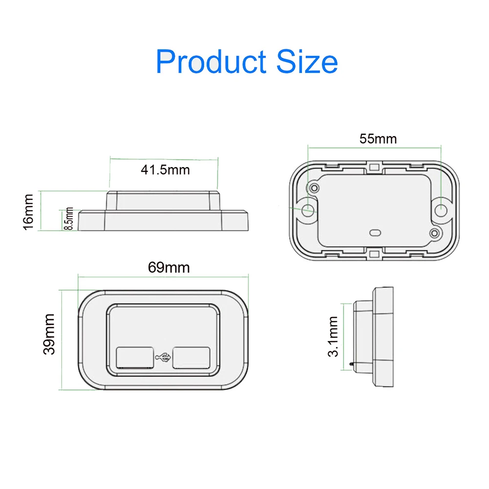 Durable Car Charger Accessories ABS Black Car Fast Charge Socket DC 12V-24V Dual USB Port For Most 12V/24V Vehicles
Durable Car Charger Accessories ABS Black Car Fast Charge Socket DC 12V-24V Dual USB Port For Most 12V/24V Vehicles