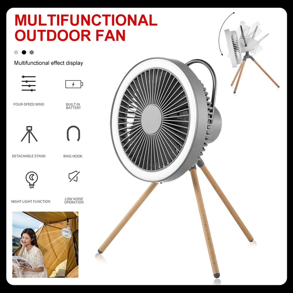 Outdoor Camping Fan With Night Light Rechargeable Desktop Cooling Fan Tripod Stand Adjustable Fan Tent Light Backpacking Hiking
Outdoor Camping Fan With Night Light Rechargeable Desktop Cooling Fan Tripod Stand Adjustable Fan Tent Light Backpacking Hiking