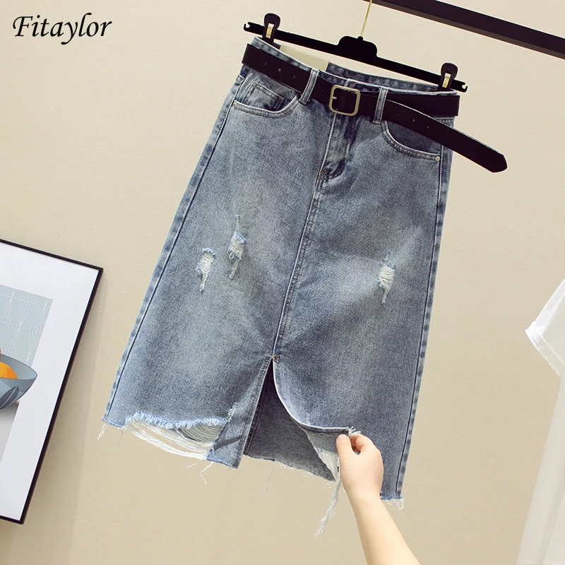Fitaylor New 2022 Spring Summer Women Casual Cowboy Skirts Irregular Denim Skirts with Belt High Waist Mid Length Split Skirts
Fitaylor New 2022 Spring Summer Women Casual Cowboy Skirts Irregular Denim Skirts with Belt High Waist Mid Length Split Skirts