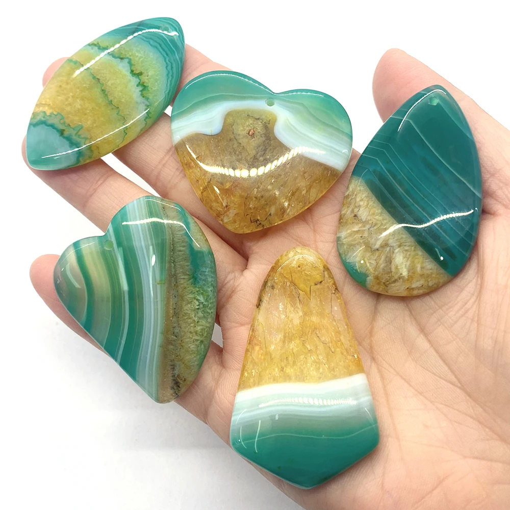 5pcs Natural Stone Green Agate Pendant Necklace Jewelry Rose Quartz Green Striped Agate Pendant DIY Earrings Bracelet Supplies
5pcs Natural Stone Green Agate Pendant Necklace Jewelry Rose Quartz Green Striped Agate Pendant DIY Earrings Bracelet Supplies
