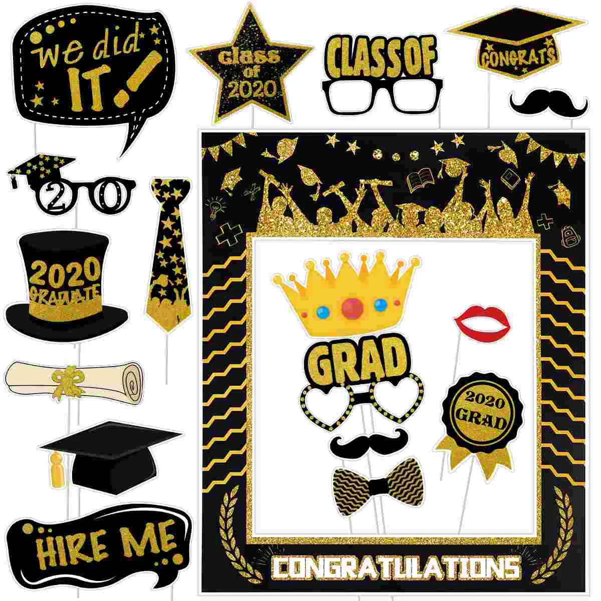 Amosfun 18PCS Graduation Photo Booth Props Kit Party Favor for 2020 Graduation Party
Amosfun 18PCS Graduation Photo Booth Props Kit Party Favor for 2020 Graduation Party